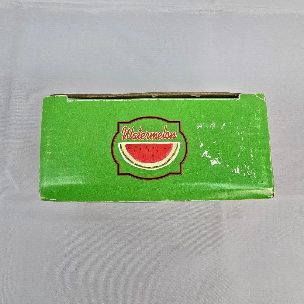 Watermelon Ceramic Napkin‎ Rings Set of 4 Summer Picnic Table Decor Green Red